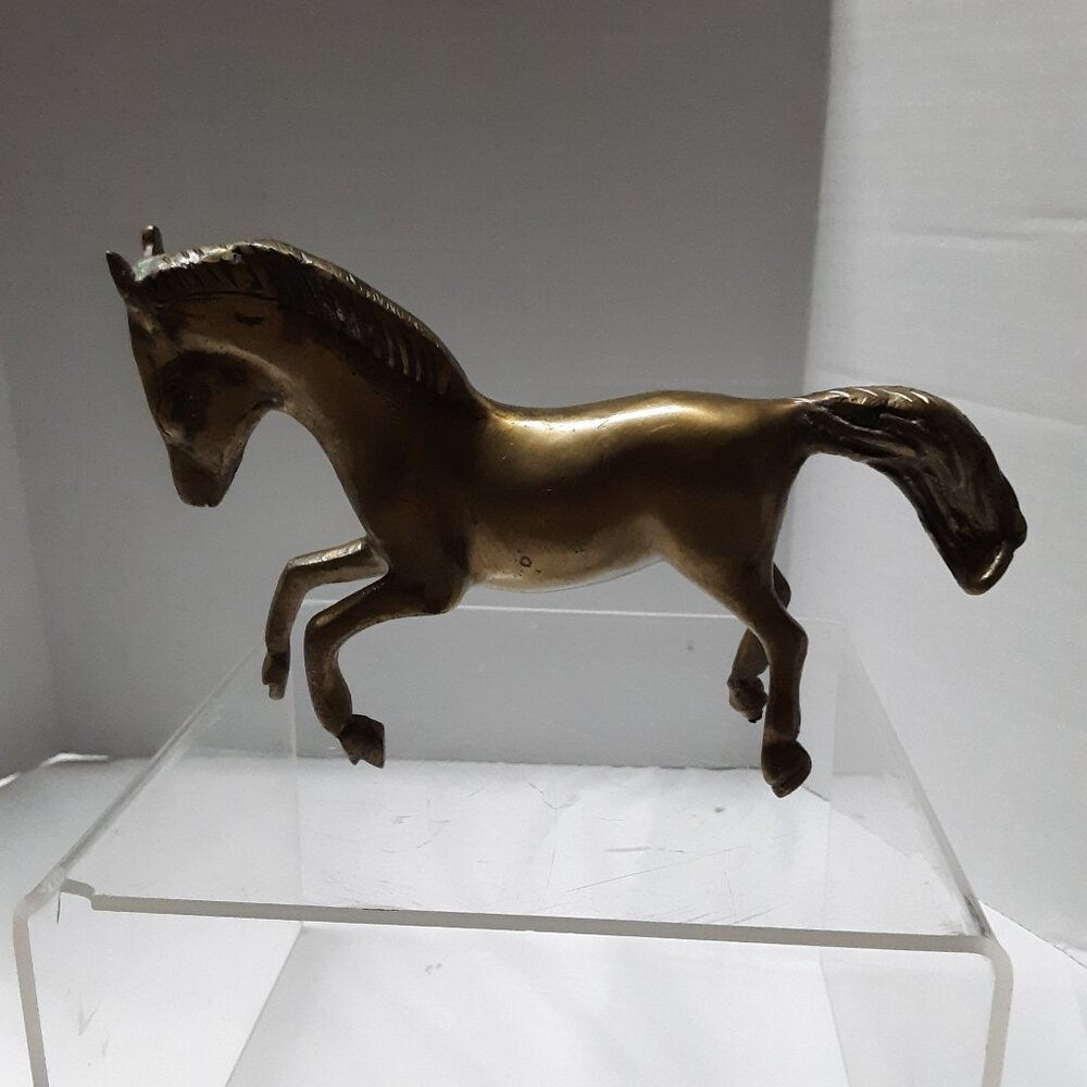 Vintage Brass Horse Pony Small Statue Figure Figurine RARE Art Deco MCM Retro